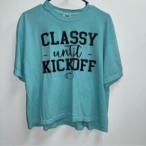 Comfort Colors Aqua 'Classy Until Kickoff' Short Sleeve Tee